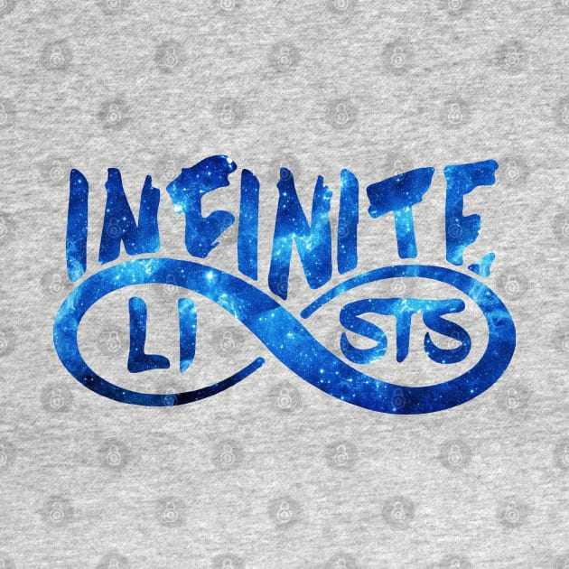 infinite lists Merch blue by NewMerch